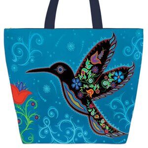 Zippered Canvas Tote Bag with Inside Pocket